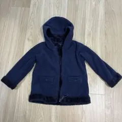 フード付き　裏起毛　裏ボア　ネイビー　フリース　コート ジャケット　110