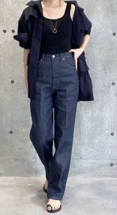 【美脚】woadblueリジットハイライズストレートデニムサイズ24 Chaosのサムネイル