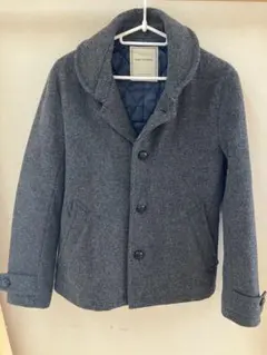 ナノユニバース　グレー ウール混紡 ピーコート　Sサイズ