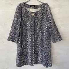Boujeloud ブージュルード　花柄ネイビースプリングコート 7分袖　M