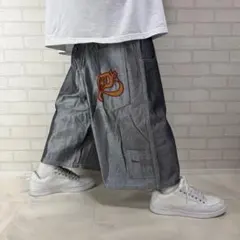 ダーティダズン 超極太 オーバーサイズ シルバーデニム バギーパンツ 