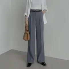 【新品未使用】Re:EDIT/カットツイルセンタープレス カラースラックス MT