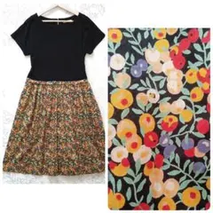 Crespi リバティ ウィルトシャー タナローン 切替え ワンピース 日本製