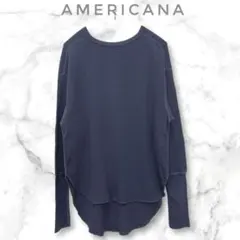 AMERICANA バックヘンリー サーマルプルオーバー はブルー