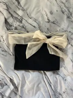 リボン付き黒長袖トップス♡