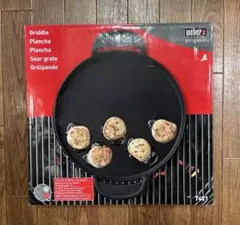 未使用品 Weber ウェーバー グリドル 鉄板 箱付き アウトドア BBQのサムネイル