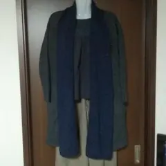 スタディオクリップ　ダブルフェイス　コーディガン　グレー