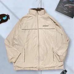 《DUNLOP》 ナイロンジャケット L ベージュ ユニセックス 裏起毛 フード