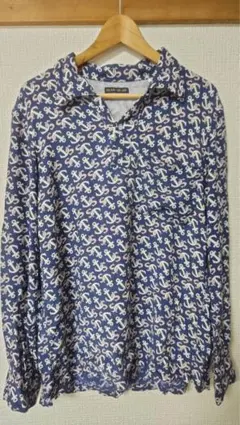 BLUE/BLUE アンカー柄 長袖シャツ