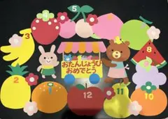 お誕生日表　壁面飾り　壁面　くだもの　②