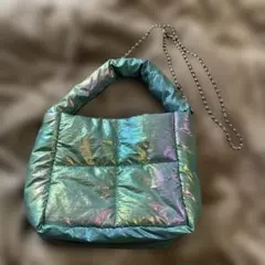 LOWRYSFARMメタリック ショルダー内ハンドバッグ