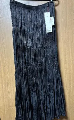INES×UNIQLO★イネス×ユニクロ/ロングスカート/プリーツ/ブラック/Ｌ
