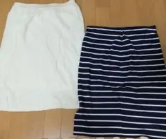 ボーダー ニット ペンシルスカート セット