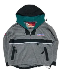 90s TOMMYHILFIGER フリースジャケット フード付き 大きめ XL