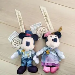 ディズニーファンタジースプリングスホテル　ぬいぐるみバッチ　ミッキー　ミニー