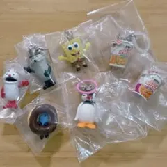 パペットスンスンスポンジボブカップヌードルピングーめじるしアクセサリー７点セット
