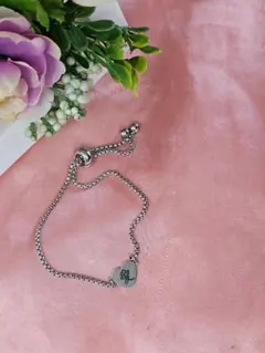 ハート型チャーム スライド式ブレスレット