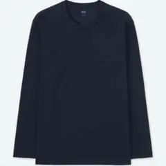 ユニクロ　メンズ　ソフトタッチクルーネック　長袖　ネイビー　サイズS