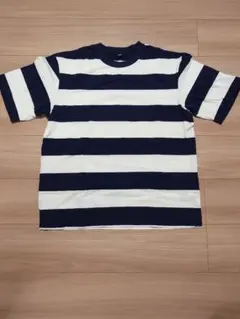ユニクロ　ネイビーホワイトストライプTシャツ