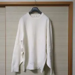GU ミラノリブクルーネックセーター　Lサイズ　オフホワイト