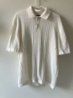 H&M ニットポロシャツ ホワイト XLのサムネイル