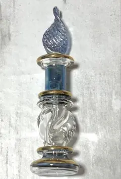 【未使用】エジプト産ガラスミニボトル　パフュームボトル　香水瓶　一輪挿し　青⑤