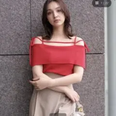 【美品】Rirandture オフショルストラップニットのサムネイル