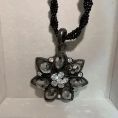 新品同様♡アナスイ ANNA SUI♡フラワー ネックレス ブラック ストーン
