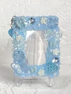 (セール中!!)ホイップデコ トレカケース ♡きらきら水色バタフライ♡