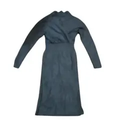 ブラック ロングニットワンピース 長袖 レディース