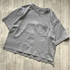 【CLOSSHI】アメリカンコットン100% グレー ビッグTシャツ サイズXLのサムネイル