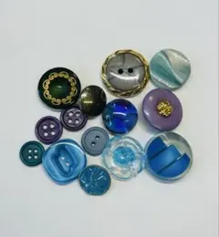 ボタン まとめ売り　ブルー系