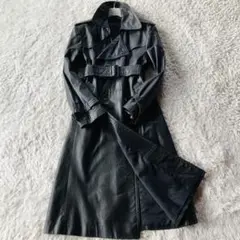 漢の戦闘服✨美品 レザートレンチコート 2WAY ダブル 艶感 ブラック M
