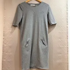 【LACOSTE 】グレー　伸縮性のある　カットオフワンピース サイズS