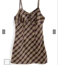 ⭐︎様GRL チェック柄リボンキャミミニワンピース[dk1292]