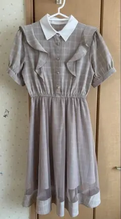 GRL チェック柄フリルワンピース