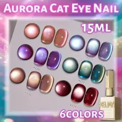 大容量 オーロラ マグネットネイル マグネットジェル 6色セット【EXG6】5