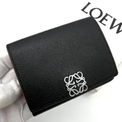 ロエベ アナグラム トライフォールド 三つ折り財布 ブラック C175