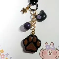 43【レジン】 レジンキーホルダー＊バックチャーム ねこ＊肉球＊ハンドメイド