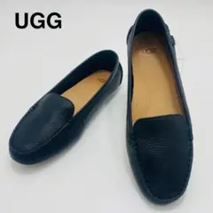 UGG　アグ　レザーモカシン　スリッポン　シボ革　25cm　黒のサムネイル