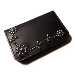 トラッカーウォレット　コンパクト　フラワースタッズ　財布　革製品　栃木レザー