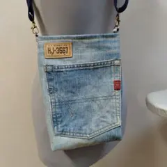 デニムリメイク、ショルダーバッグ、サコッシュ