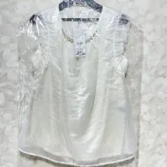 【新品】INGNI ノースリーブブラウス ストライプ M オフホワイト