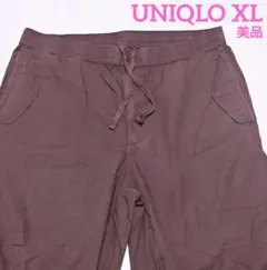 美品 UNIQLO M's ブラウン ワイドパンツ ウエストゴム
