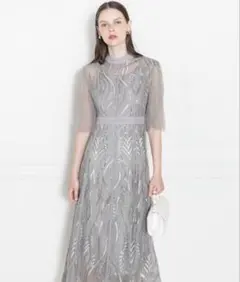 leja レジャ　スパンコール刺繍レースロング