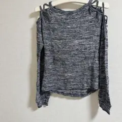 SHEIN グレー系 オフショルダー Tシャツ M