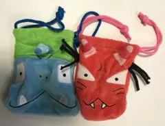おじゃる丸 ぬいぐるみ巾着 アオベエ、アカネ ガチャガチャ