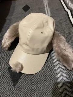 USJ  スヌーピーキャップ  フェイクレザー帽子