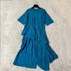 【美品】エンフォルド　ハイツイスト天竺　レイヤード　ドレープ　ワンピース　38のサムネイル