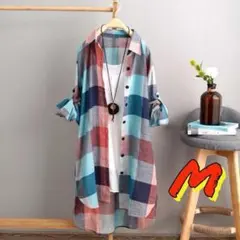 【新品】シャツ レディース チェック カーディガン トップス 薄手 春 夏 M